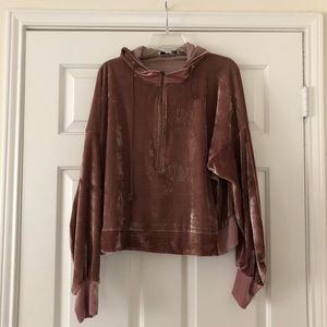 Velvet Cropped Hoodie.